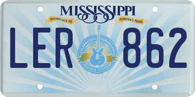 MS license plate LER862