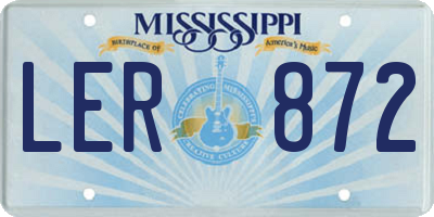 MS license plate LER872