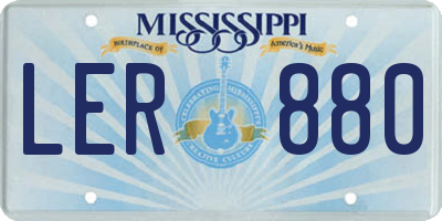 MS license plate LER880