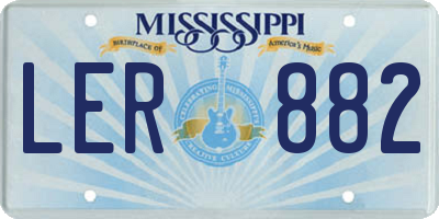 MS license plate LER882