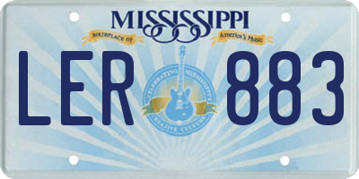 MS license plate LER883