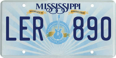 MS license plate LER890