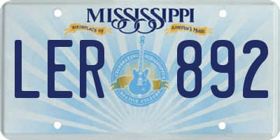 MS license plate LER892