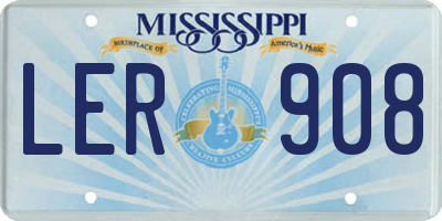 MS license plate LER908