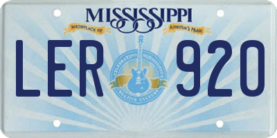 MS license plate LER920