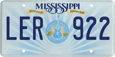 MS license plate LER922