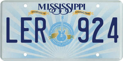 MS license plate LER924