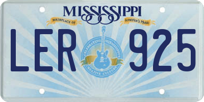MS license plate LER925
