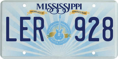 MS license plate LER928