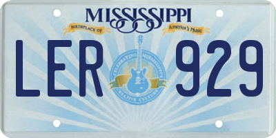 MS license plate LER929
