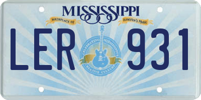 MS license plate LER931
