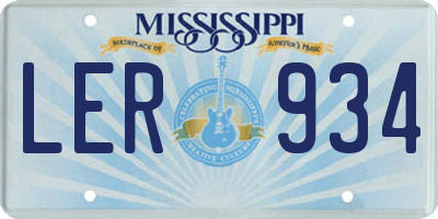 MS license plate LER934