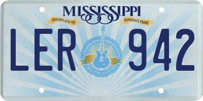 MS license plate LER942