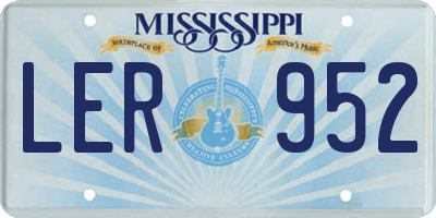 MS license plate LER952
