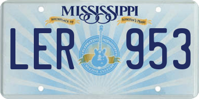 MS license plate LER953