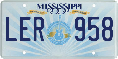 MS license plate LER958