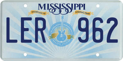 MS license plate LER962
