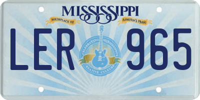 MS license plate LER965