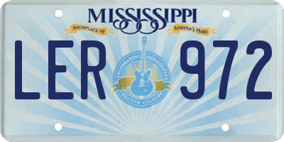 MS license plate LER972