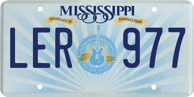 MS license plate LER977