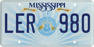 MS license plate LER980