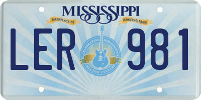 MS license plate LER981