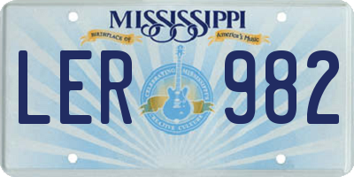 MS license plate LER982