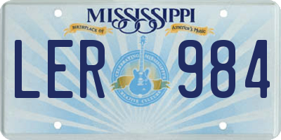 MS license plate LER984