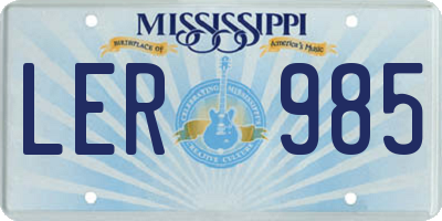 MS license plate LER985