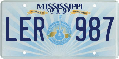 MS license plate LER987