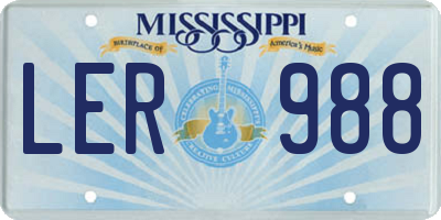 MS license plate LER988