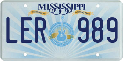 MS license plate LER989