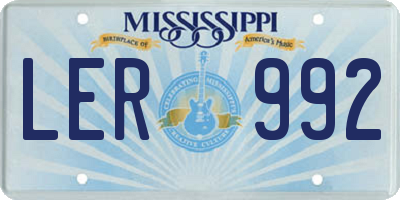 MS license plate LER992