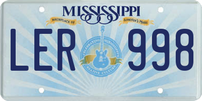 MS license plate LER998