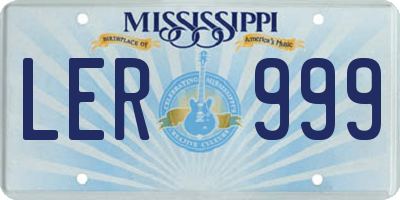 MS license plate LER999