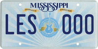 MS license plate LES000