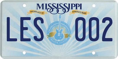 MS license plate LES002