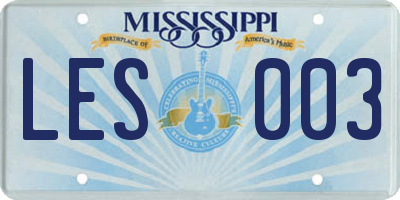 MS license plate LES003