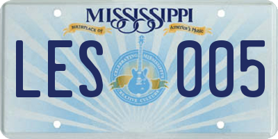 MS license plate LES005
