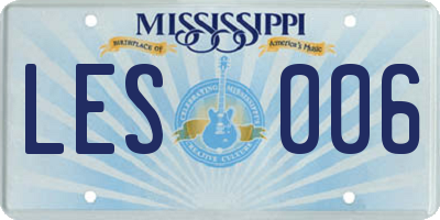 MS license plate LES006