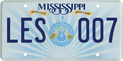 MS license plate LES007