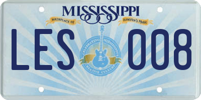MS license plate LES008