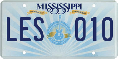 MS license plate LES010