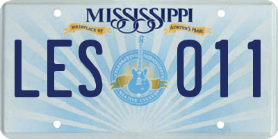 MS license plate LES011