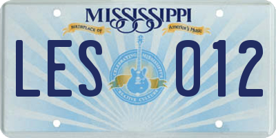 MS license plate LES012