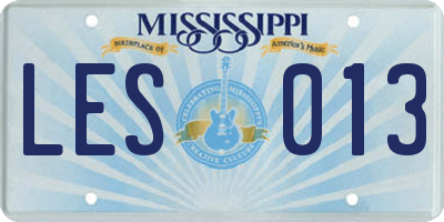 MS license plate LES013