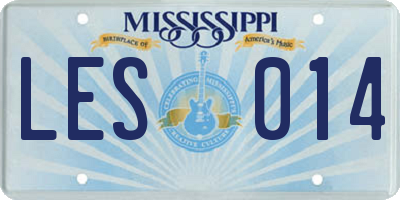 MS license plate LES014