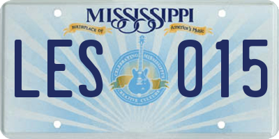 MS license plate LES015