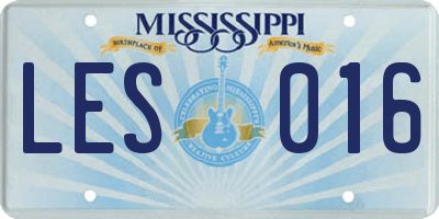 MS license plate LES016