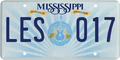 MS license plate LES017